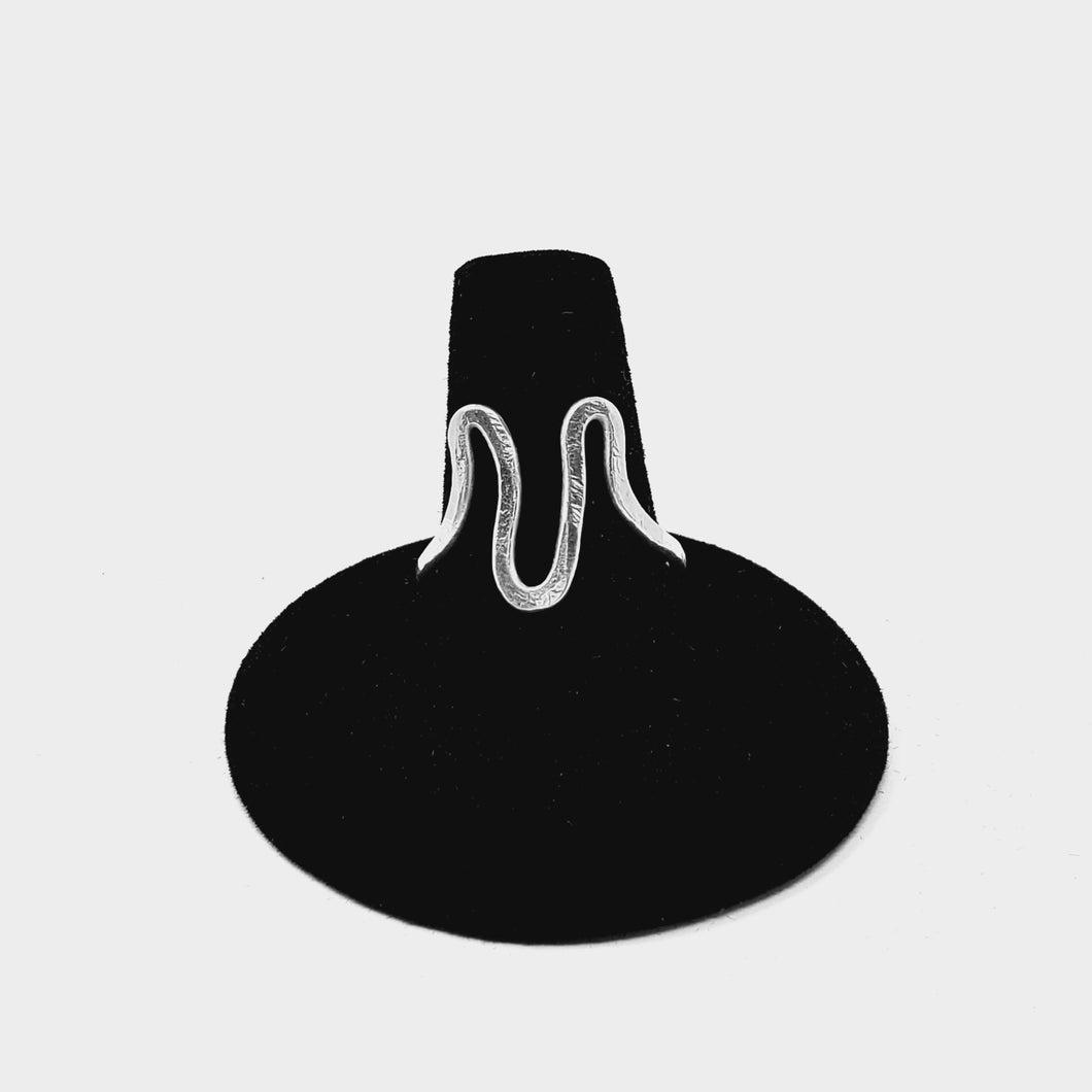 Size 9 Hammered Fine Silver Ring