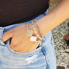 Load image into Gallery viewer, Stretchy Fun Silver Mixed Metal Bracelet
