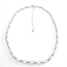 Load image into Gallery viewer, 16&quot;-19&quot; Mixed Metal Small Link Silver Necklace
