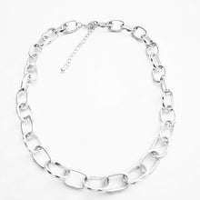 Load image into Gallery viewer, 16&quot;-19&quot; Mixed Metal Large Link Silver Necklace
