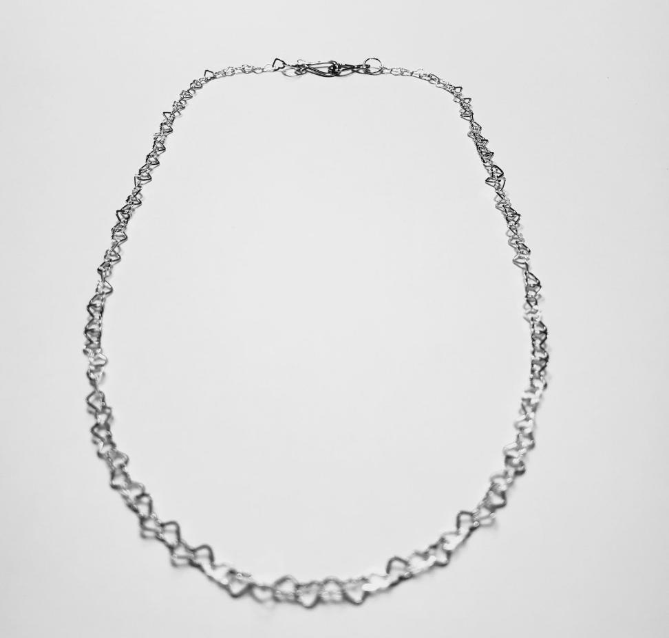 Sterling Silver Tiny Heart Necklace with a Sterling Silver Toggle Clasp